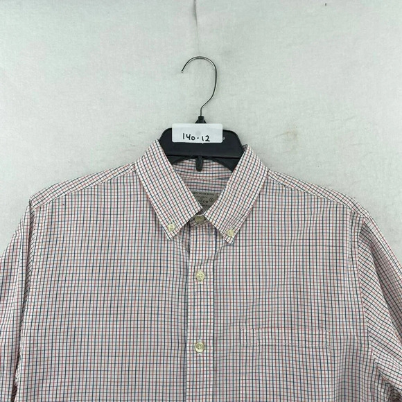 J.Crew Button-Down Shirt Men's Sz S Blue Red Windowpane Collared Chest Pocket - Picture 11 of 11